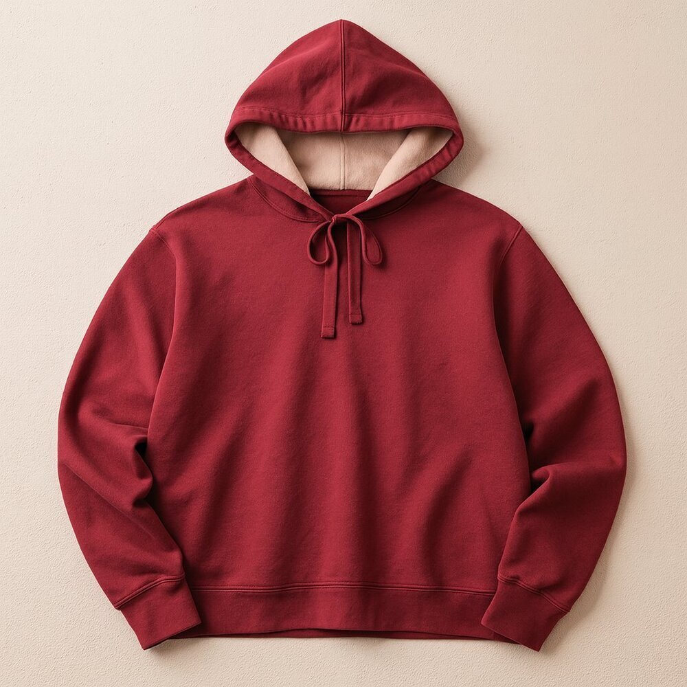 NWT Old Navy Fleece-Lined Hoodie Sweatshirt Rose Boxy Cropped Pullover Womens L